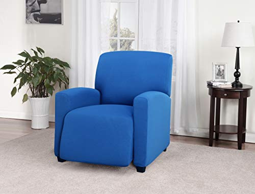Madison Stretch Jersey Recliner Slipcover, Large, Solid, Cobalt Blue