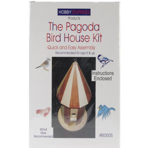 Pinepro Unfinished Wooden Bird House Kit, Pagoda