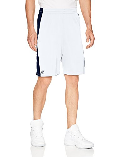 Intensity Diamond Flatback Mesh Basketball Shorts_ White Navy_ Large