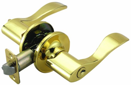 Design House 700468 Springdale 2-Way Latch Entry Door Handle, Adjustable Backset, Polished Brass Finish