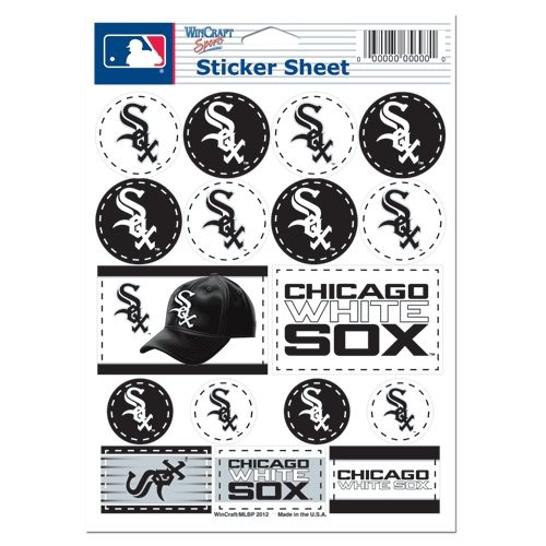 WinCraft MLB Chicago White Sox Vinyl Sticker Sheet_ 5 inch  x 7 inch