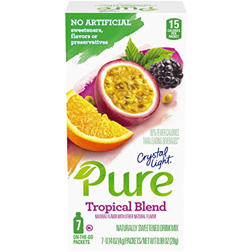Crystal Light Pure Tropical Blend Drink Mix _7 On the Go Packets_