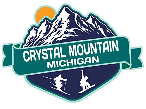 Crystal Mountain Michigan Ski Adventures Souvenir 2 Inch Vinyl Decal Sticker Mountain Design Crystal Mountain Michigan Ski Adventures Souvenir 2 Inch Vinyl Decal Sticker Mountain Design