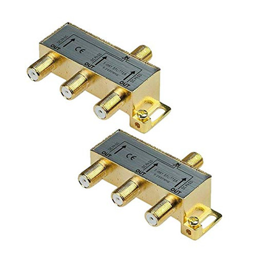 iMBAPrice 110014_2 _2_Pack_ Glod Plated 2.4 Ghz 3_Way Coaxial Cable Splitter F_Type Screw for Video Satellite Splitter VCR Cable Splitter TV Splitter Antenna Splitter RG6 Splitter iMBAPrice 110014_2 _2_Pack_ Glod Plated 2.4 Ghz 3_Way Coaxial Cable Splitter F_Type Screw for Video Satellite Splitter VCR Cable Splitter TV Splitter Antenna Splitter RG6 Splitter