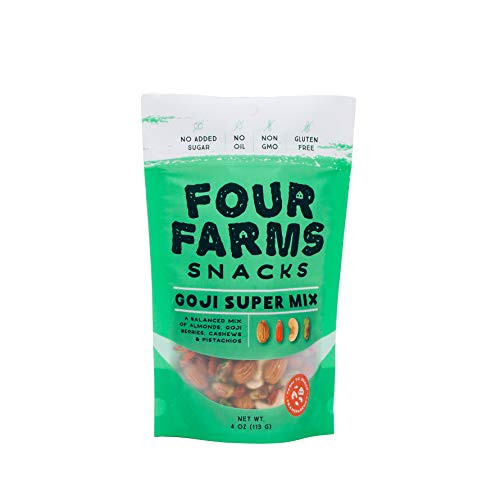 Goji Super Trail Mix _Goji Berries_ Pistachios_ Almonds  and  Cashews_ No Added Sugar_ No Added Oil by Four Farms _Pack of 2_