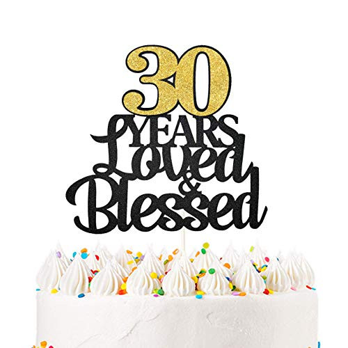 Glitter 30 Years Love and Blessed Cake Topper Cheers to 30 Years Happy 30th Cake Topper 30th Birthday Wedding Anniversary Party Decoration Suppliers Glitter 30 Years Love and Blessed Cake Topper Cheers to 30 Years Happy 30th Cake Topper 30th Birthday Wedding Anniversary Party Decoration Suppliers