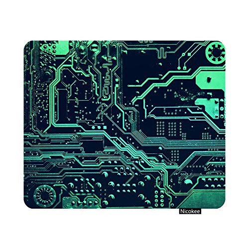 Nicokee Gaming Mouse Pad Circuit Board Electronic Computer Hardware Technology Motherboard Digital Chip Tech Science Integrated Non_Slip Rubber Mouse Pad for Computers_ Laptop 9.5 Inch x 7.9 Inch