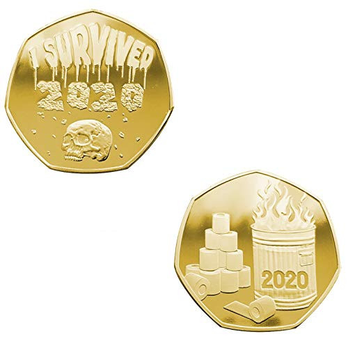 I Survived 2020 Commemorative Coin_ Double_Sided Coins for Collectors 2020 Memorial Gift COVID Ornaments A Year to Remember 2020 Pandemic Quarantine Keepsake Souvenir 2021 Survivors Coin _B_ 2PC_