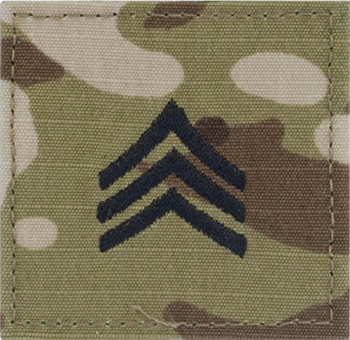 MultiCam Rank Insignia Hook Fastener E_5 SGT Black