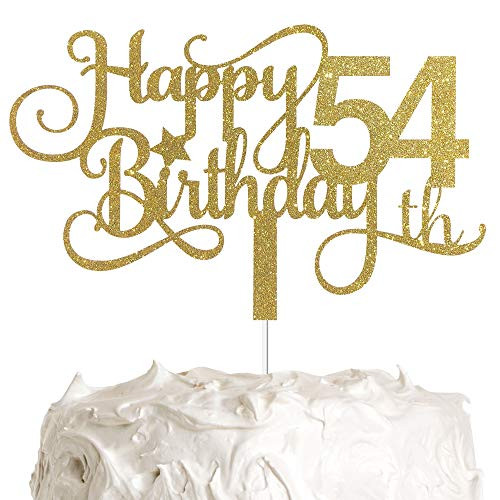 ALPHA K GG 54th Birthday Cake Topper_ Happy 54th Birthday Cake Topper_ 54th Birthday Party Decorations