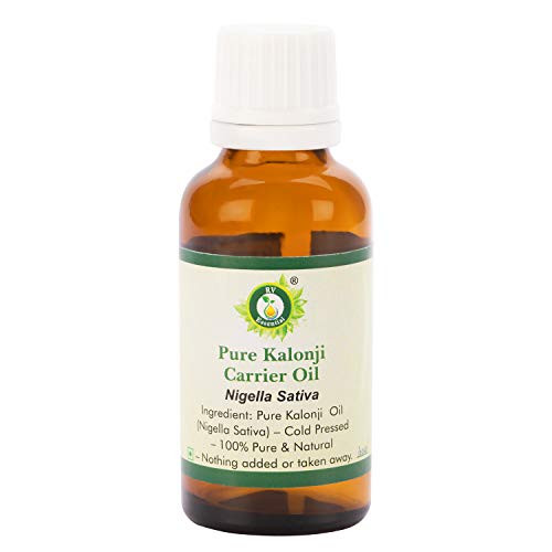 R V Essential Pure Kalonji Carrier Oil 5ml _0.169oz__ Nigella Sativa _100 Percent  Pure and Natural Cold Pressed_