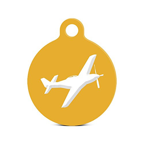 P_51 Mustang Round Keychain with Tab Engraved WWII Type 2 Gold