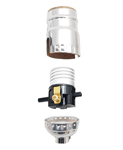 B and P Lamp Push_Thru Med. Base Socket with Nickel Finish
