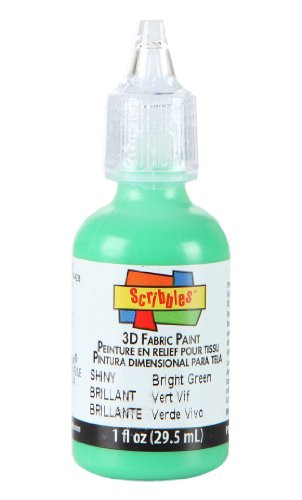 Scribbles 3D Fabric Paint Shiny_Bright Green