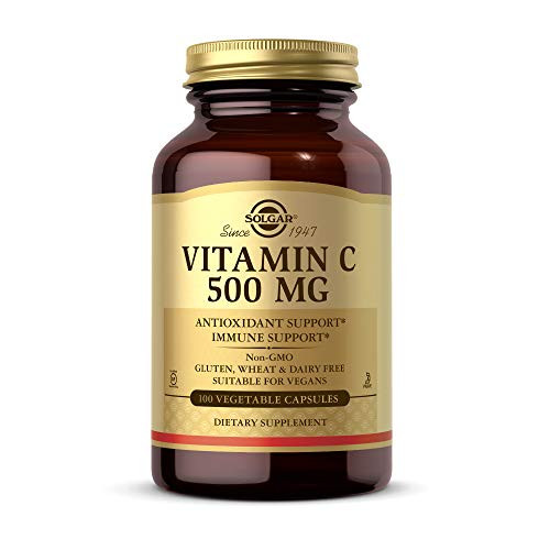 Solgar Vitamin C 500 mg_ 100 Vegetable Capsules _ Antioxidant  and  Immune Support _ Overall Health _ Supports Healthy Skin  and  Joints _ Non GMO_ Vegan_ Gluten Free_ Kosher _ 100 Servings