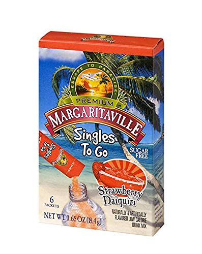 Margaritaville Singles To Go Water Drink Mix _ Margarita Flavored_ Non_Alcoholic Powder Sticks _Strawberry Daiquiri_ Pack _ 3_