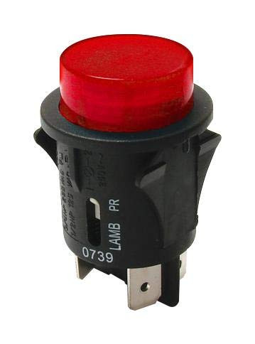 E_SWITCH PR141C1000_116 Industrial Pushbutton Switch_ Off_On_ Red_ PR1 Series_ Raised Round_ SPST_ Quick Connect