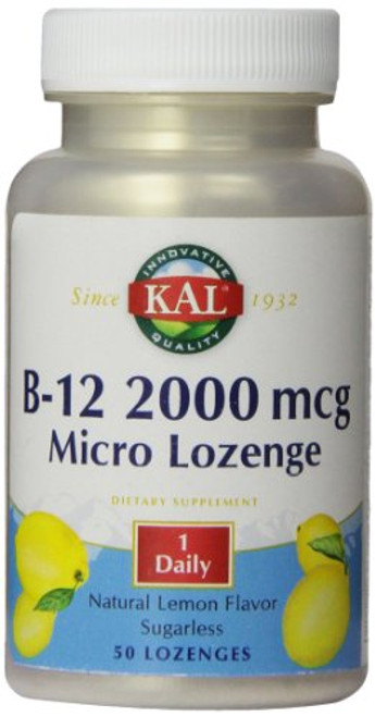 KAL B_12 2000 Lemon Tablets_ 2000 mcg_ 50 Count KAL B_12 2000 Lemon Tablets_ 2000 mcg_ 50 Count