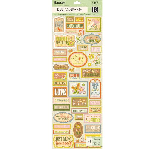 EK Success K and Company Edamame Word Embossed Stickers
