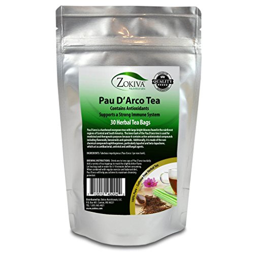 PAU D'Arco Tea 100 Percent  Pure _30 Premium Bags_ All_Natural Immune System Support