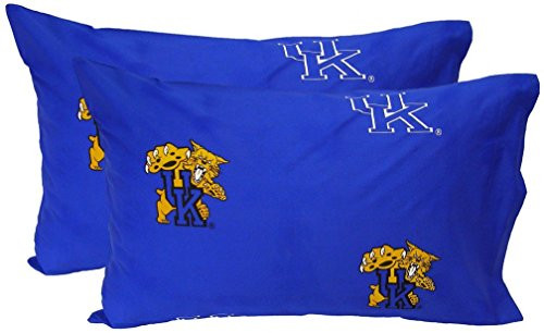 College Covers Kentucky Wildcats Pillowcase Pair Solid, Includes 2 Standard Pillowcases