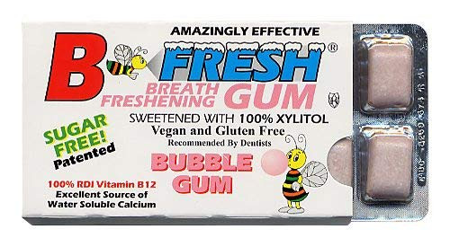 B_Fresh Breath Freshening Gum_ Bubble Gum Flavor_ sweetened with 100 Percent  Xylitol