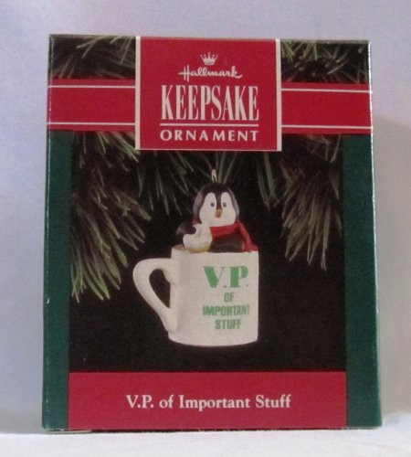 Hallmark V.P. of Important Stuff Penguin 1992 Keepsake Christmas Ornament 05051