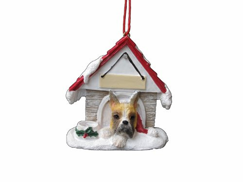 Boxer Ornament Cropped A Great Gift For Boxer Owners Hand Painted and Easily Personalized  inch Doghouse Ornament inch  With Magnetic Back