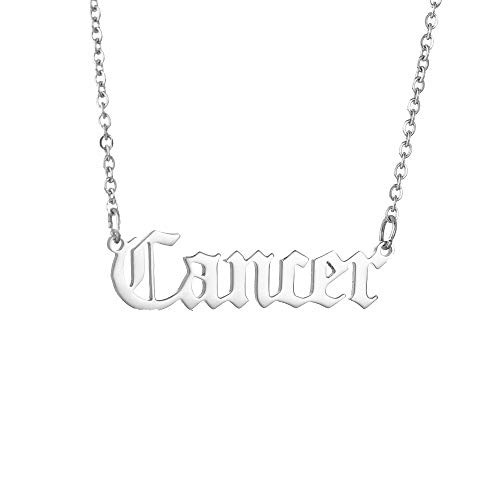 choice of all Old English Cancer Zodiac Necklaces for Women Stainless Steel Letter Constellation Necklace Astrology Jewelry Birthday Gift _Cancer_6.22_7.22__ choice of all Old English Cancer Zodiac Necklaces for Women Stainless Steel Letter Constellation Necklace Astrology Jewelry Birthday Gift _Cancer_6.22_7.22__
