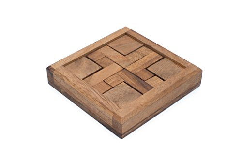 Crossroads: Handmade & Organic 3D Brain Teaser Wooden Puzzle for Adults from SiamMandalay with SM Gift Box(Pictured)