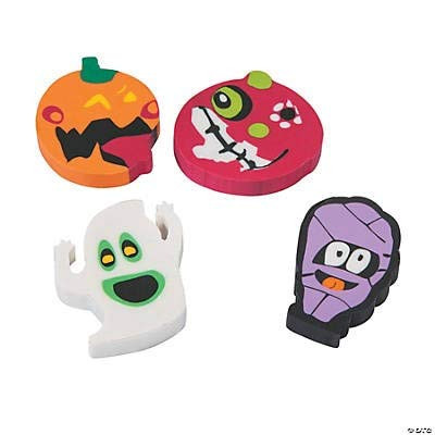 J  and  L Supply 24 Halloween Erasers~Party Supplies~Favors~Classroom~Student Incentives