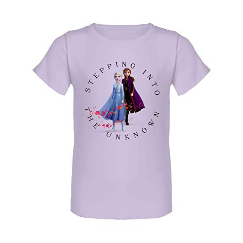 Disney Frozen 2 Anna Elsa Girls Stepping T_Shirt _Large_ Lavendar Disney Frozen 2 Anna Elsa Girls Stepping T_Shirt _Large_ Lavendar