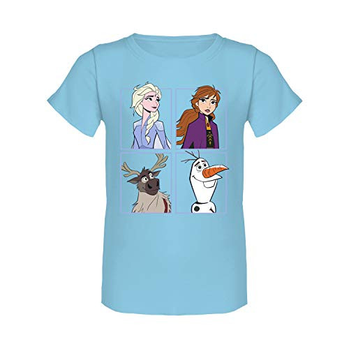 Disney Frozen Anna Elsa Olaf Girls Frozen Group Box Girls T_Shirt _Large_ Blue Disney Frozen Anna Elsa Olaf Girls Frozen Group Box Girls T_Shirt _Large_ Blue