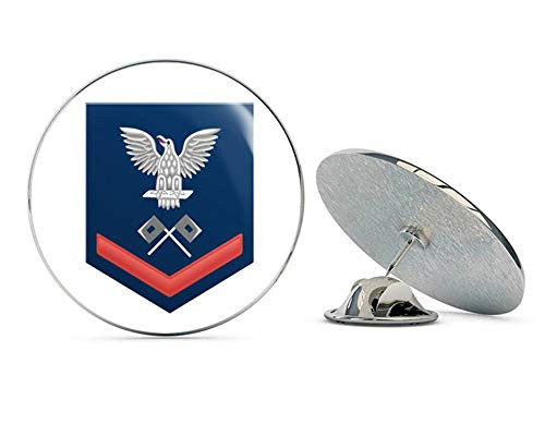 US Navy Red E_4 Signalman SM Military Veteran USA Pride Served Gift Metal 0.75 inch  Lapel Hat Pin Tie Tack Pinback
