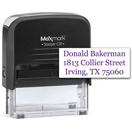 MaxMark Custom 3_Line Self Inking Return Address Stamp _ Up to 3_Line Stamp Many Font Choices and Colors