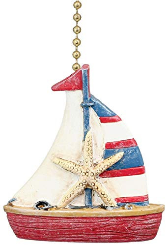 Clementine Design Nautical Coastal Sailboat Ceiling Fan Pull