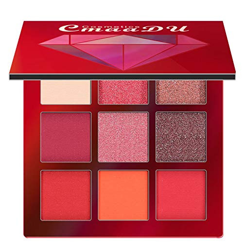 Makeup Eyeshadow_ general3 9 Colors Eye Shadow Cosmetic Powder Eyeshadow Palette_ Diamond Gloss Unique Glitter Makeup Natural Shimmer Matte Set _C_