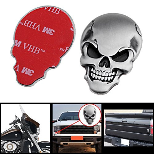 Wanheyao Car Motorcycle Awesome Skeleton Logo 3D Metal Emblem Badge Decal Skull Demon Bone Sticker Silver Wanheyao Car Motorcycle Awesome Skeleton Logo 3D Metal Emblem Badge Decal Skull Demon Bone Sticker Silver