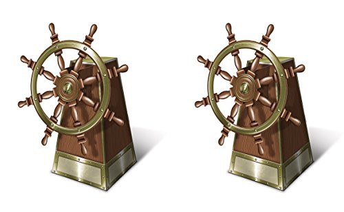 Beistle 2Piece 3_D Jointed Ship's Helm Centerpieces_ 18.5 inch _ _ Multicolored