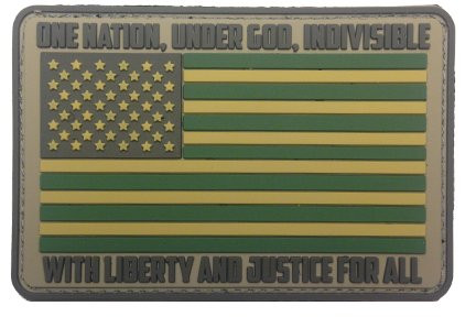 American Flag _ One Nation Under God _ PVC Morale Patch in ACU Color