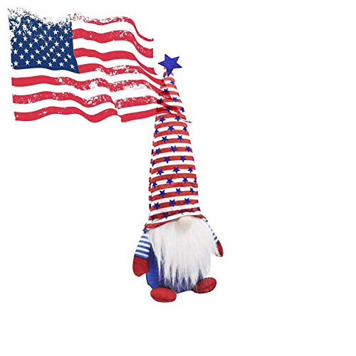 3PC Patriotic Gnome_Veterans Day American President Election Gnomes Decoration Uncle Sam 4th of July Gift Stars and Stripes Handmade Scandinavian Ornaments Kitchen Tiered Tray Decorations _B_ 1 PC_