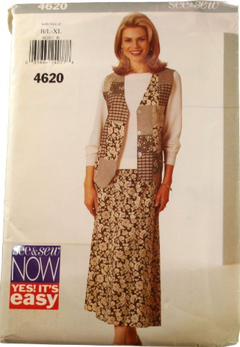 4620 UNCUT Butterick Misses Sewing Pattern Vest Top Skirt Size L XL