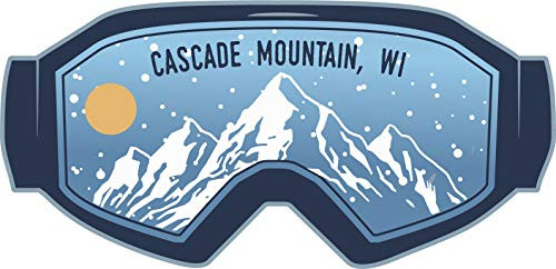 Cascade Mountain Wisconsin Ski Adventures Souvenir Approximately 5 x 2.5_Inch Vinyl Decal Sticker Goggle Design