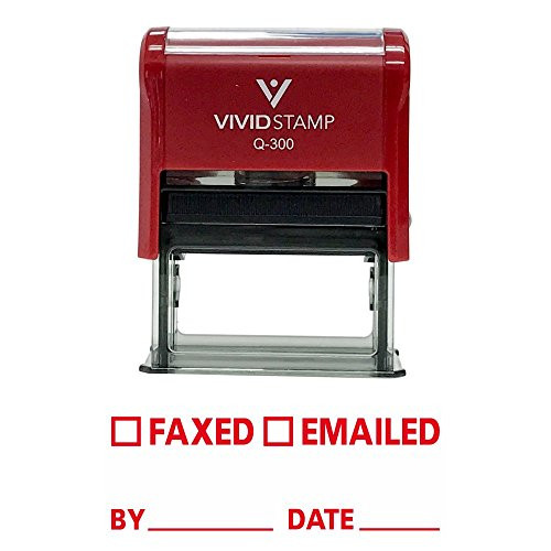 FAXED EMAILED by Date Self Inking Rubber Stamp _Red Ink_ _ Large