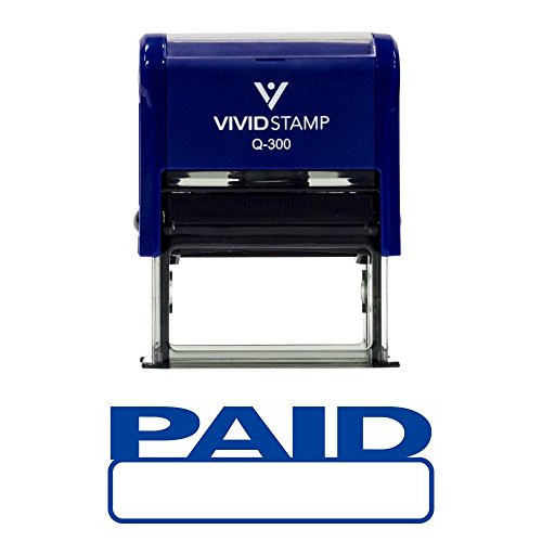 Basic PAID Self Inking Rubber Stamp _Blue Ink_ _ Large