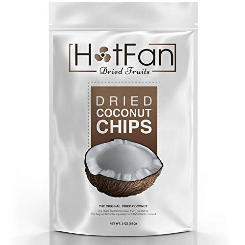 Organic Coconut Chips _ Unsweetened Healthy Vegan Snack _ Dried Shredded Coconut Strips _ Natural and GMO_free Coconut Flakes Dried Fruit _Coconut_ 3 ounce _1 count__