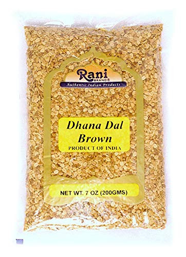 Rani Dhana Dal _Roasted Coriander Seeds_ Brown 7oz _200gm_ ~ All Natural _ Vegan _ No Colors _ Gluten Free Ingredients _ NON_GMO _ Indian Origin