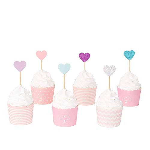 60 pcs Glitter Heart Cupcake Topper Cake Toppers Picks for Sweet Love Theme Wedding Engagement_Valentine's Day Bridal Shower Party Cake Mother's Day Decors _Red heart 60PCS_ 60 pcs Glitter Heart Cupcake Topper Cake Toppers Picks for Sweet Love Theme Wedding Engagement_Valentine's Day Bridal Shower Party Cake Mother's Day Decors _Red heart 60PCS_