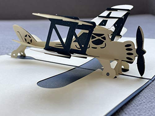 Airplane Pop Up Cards 3D Greeting Card_Handmade 3D Plane Pop Up Cards_Thank You Card_Aircraft Plane Card for Birthday Party Graduation Celebration All Occasions