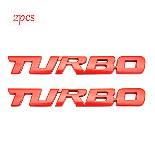 CARRUN 2pcs 3D TURBO Emblem Car Side Fender Rear Trunk Metal Badge Decals _Red_ CARRUN 2pcs 3D TURBO Emblem Car Side Fender Rear Trunk Metal Badge Decals _Red_